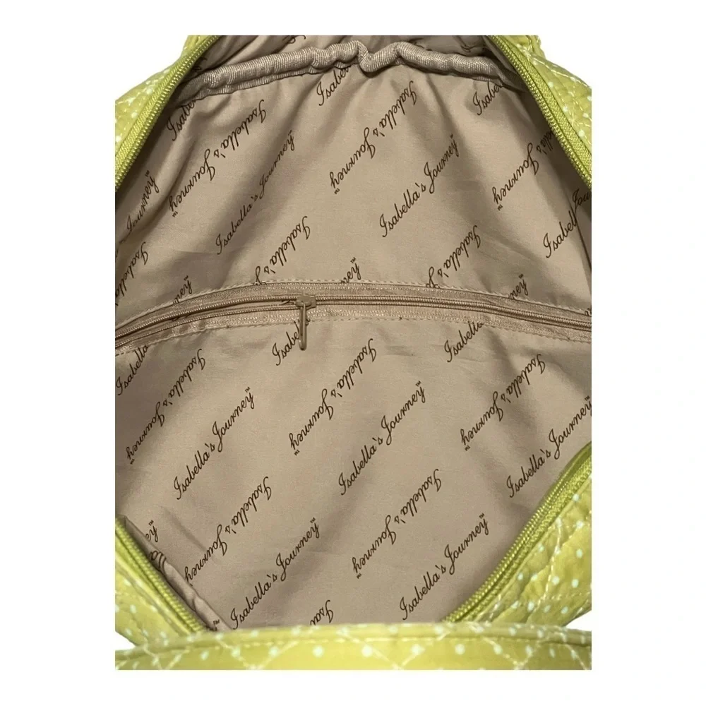 Isabella’s Journey Green Floral Quilted Laptop Bag Medium Size